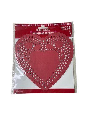 Red Heart Doilies Paper Romance Valentine Day Ephemera 16 Pack Crafts u Junk Jou